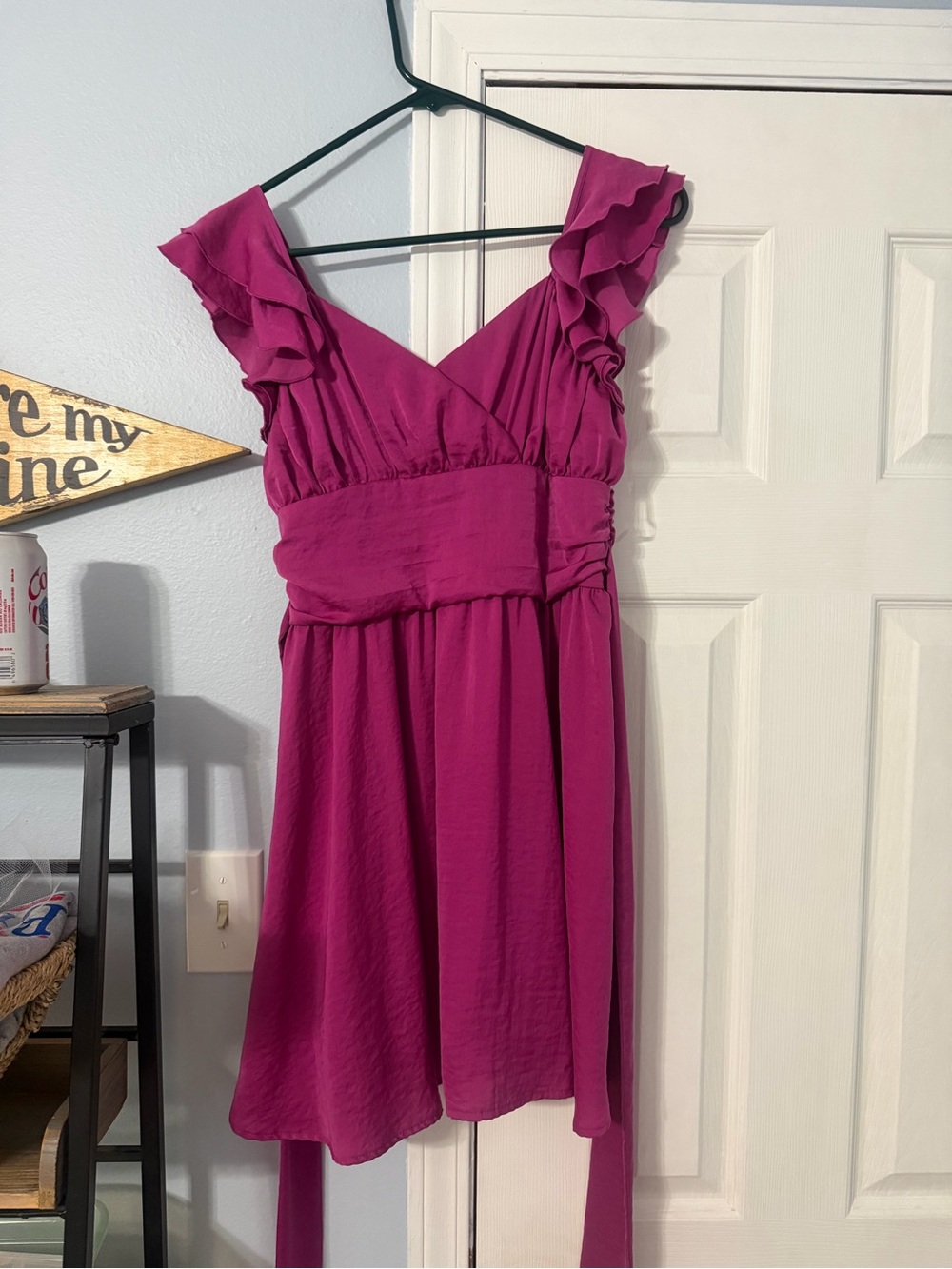 Versona Fuchsia Pink Ruffle Dress